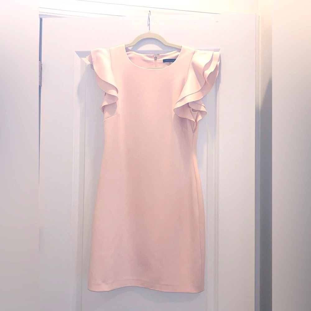 Tommy Hilfiger Pink Ruffle Sleeve Midi Dress